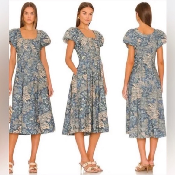 Ulla Johnson Malie Midi Dress in Paradise Lost Print - Picture 4 of 12